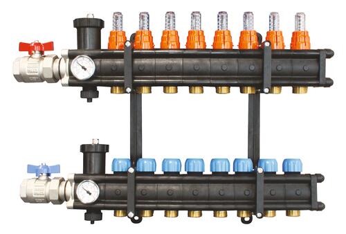 Collecteur PCBT Polyamide - entrées F26/34 - 8 départs 3/4EK